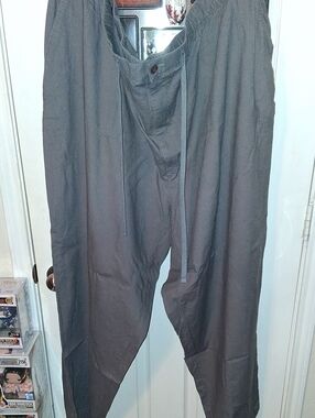 Oakhill Men's 5x (32 Inseam) Relaxed Drawstring Pants (Set Of 2) -  Gray & Black